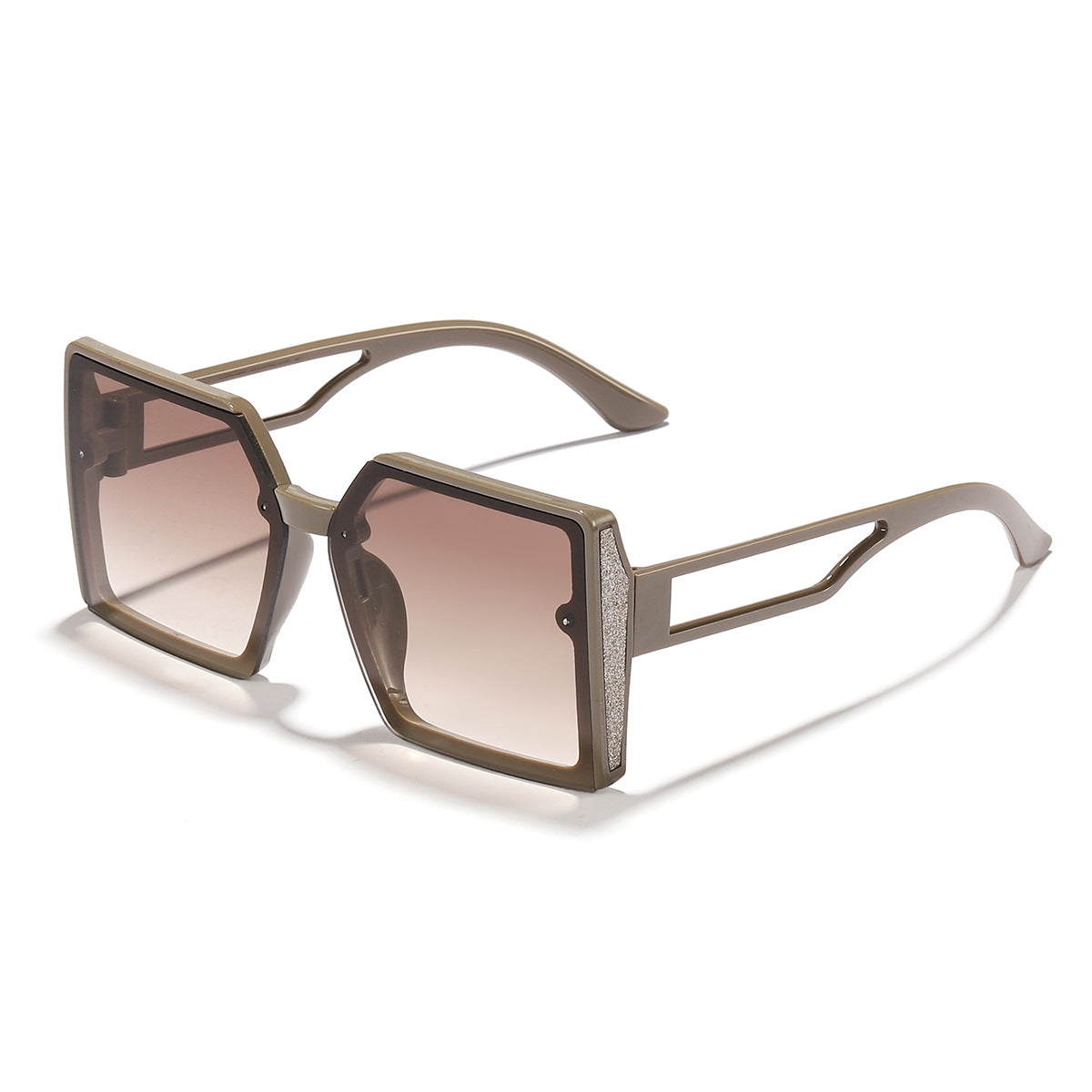 Damen Sonnenbrille mit einzigartigem quadratischem Rahmen und funkelndem Akzent Karnz