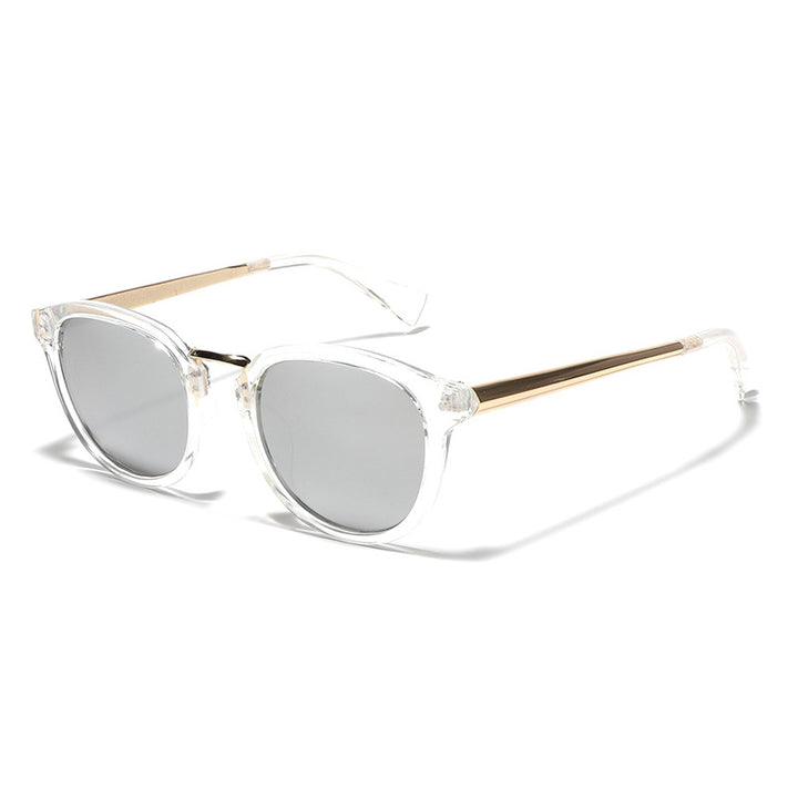 Damen modische Sonnenbrille mit buntem, verspiegeltem Gläsern und elegantem Rahmen Karnz
