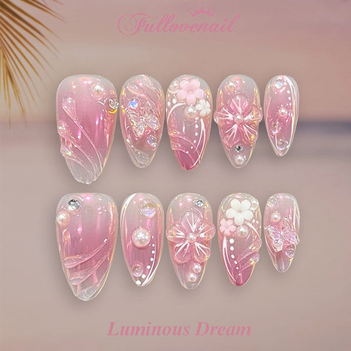 Premium Dekorative Press-On Nagelkunst Set Karnz
