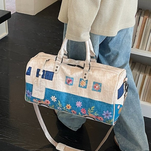 Blumen Canvas Wochenend-Duffel Tasche
