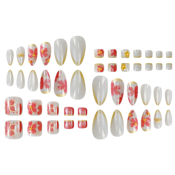 Elegantes florales Acryl-Nageldesign Karnz