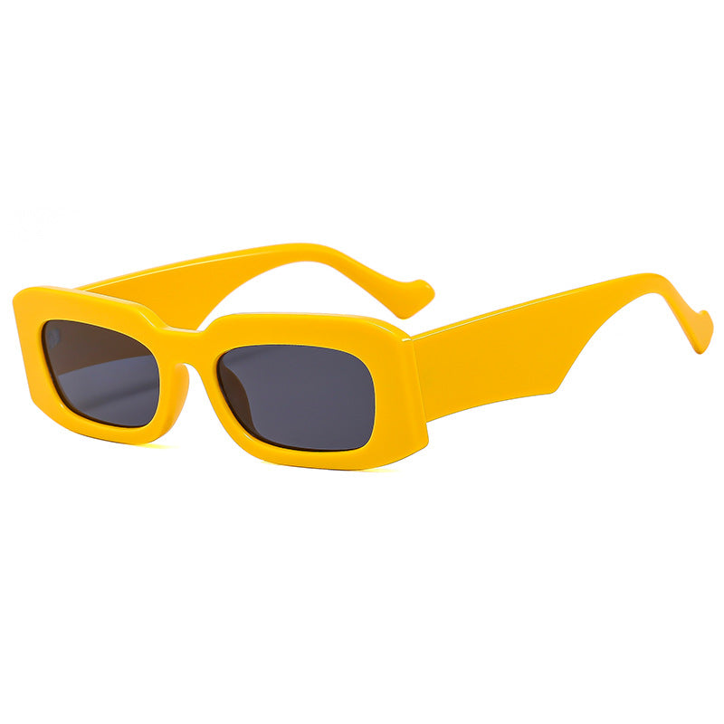Damen modische quadratische Sonnenbrille mit breitem Rahmen und UV-Schutz Karnz