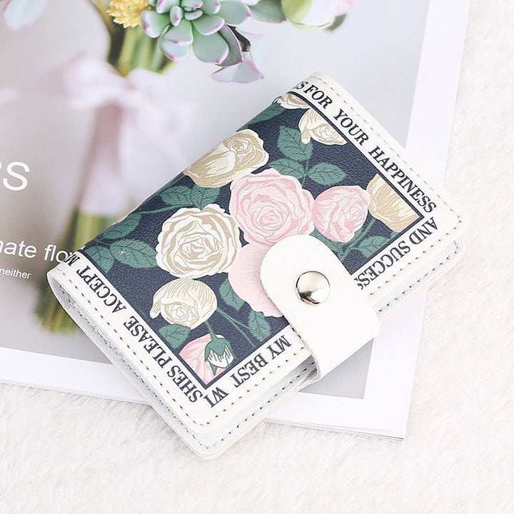 Elegante Rose Druck Geldbörse Karnz
