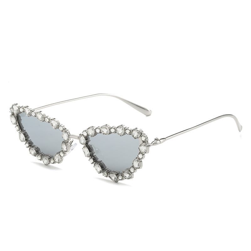 Herzförmige mit Strass verzierten Sonnenbrille Karnz