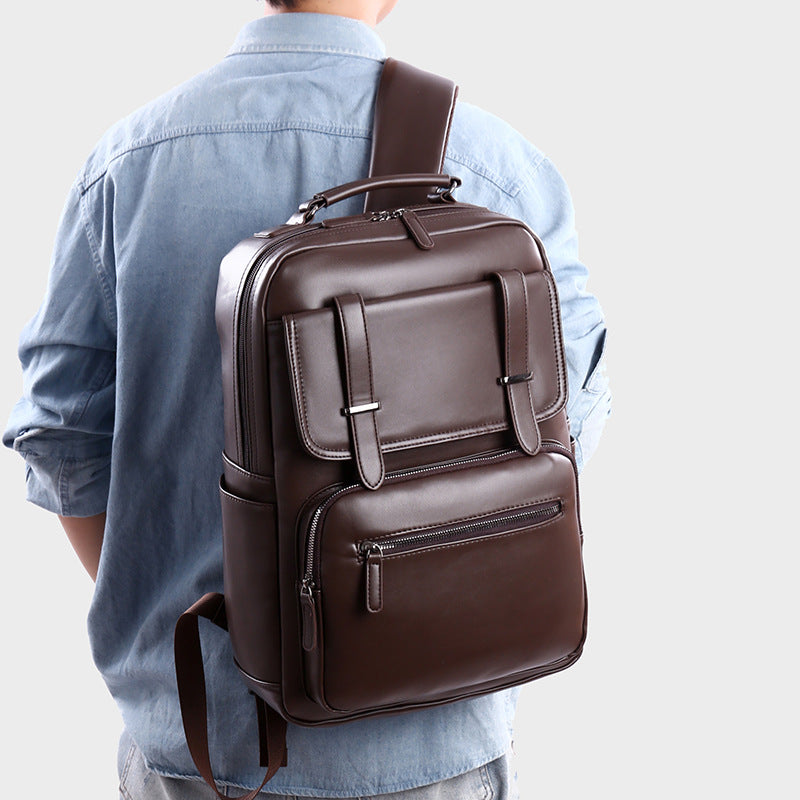 Leder Laptop Rucksack Karnz