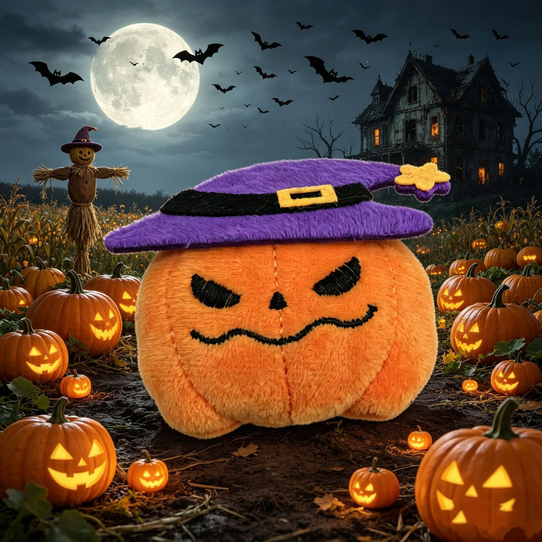 Niedlicher Halloween-Plüschgeist mit weichem Kuschelstoff und gesticktem Gesicht