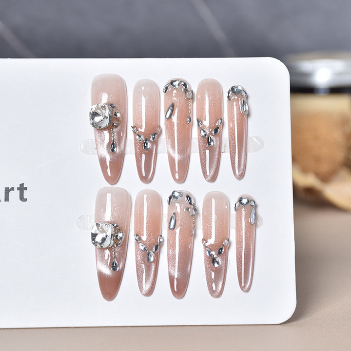 Luxus Strass-besetzte Stiletto Press-On Nägel Karnz