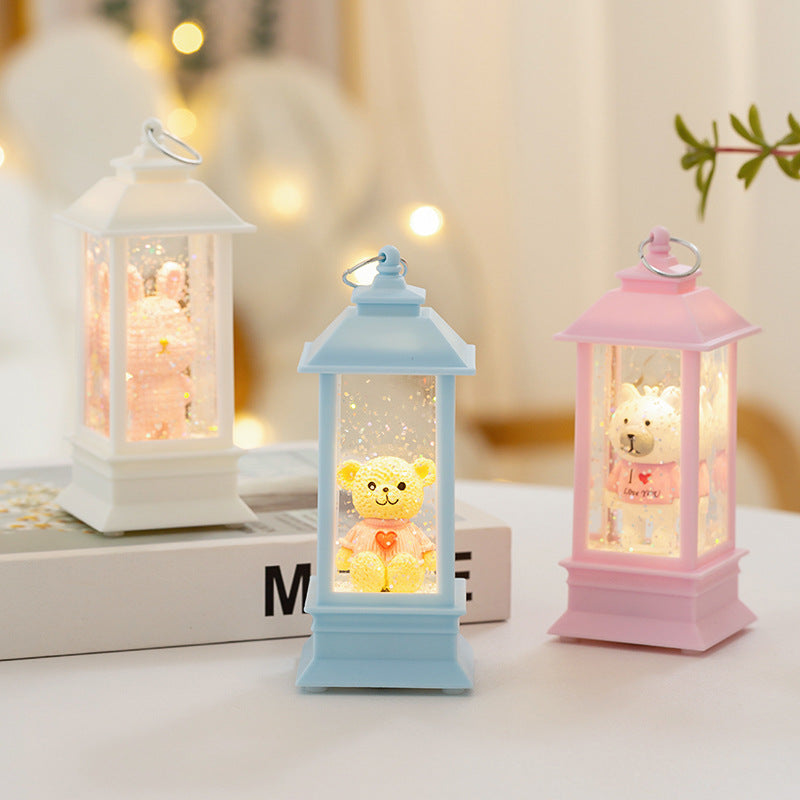 LED Dekorationslaterne mit Bärchen-Motiv