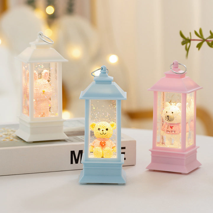 LED Dekorationslaterne mit Bärchen-Motiv