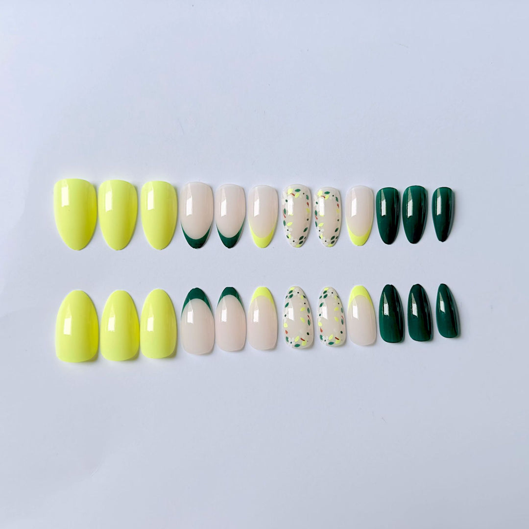 Künstlerisches Floral Akzent Nagel Kunst Set