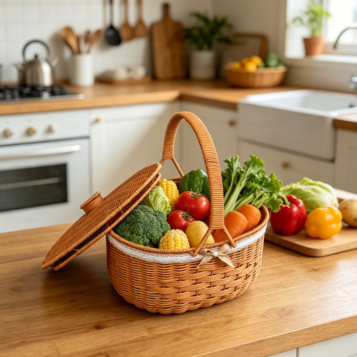 Eleganter Geflochtener Picknickkorb Karnz