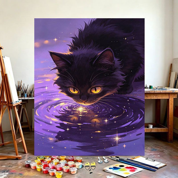 Mystische Katzen-Themen-Leinwandkunst Karnz