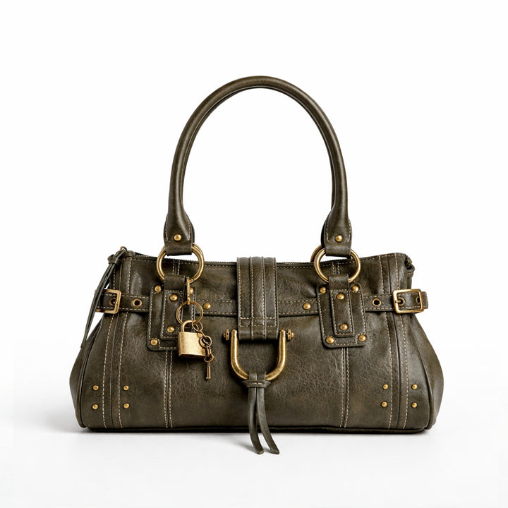 Elegante strukturierte Lederhandtasche