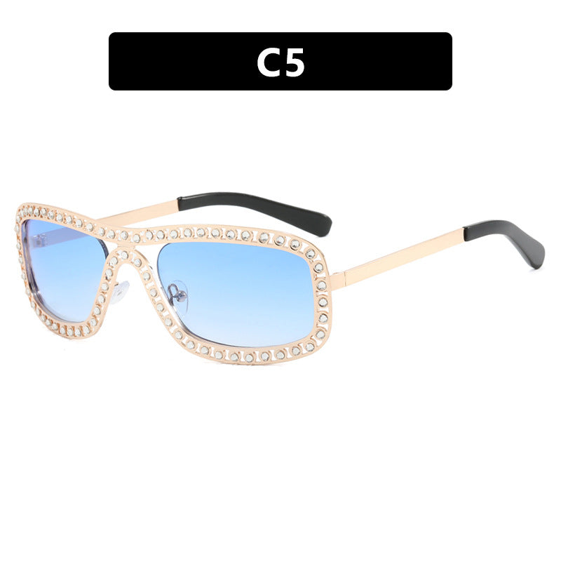 Damen modische Sonnenbrille mit funkelndem Rahmen Karnz