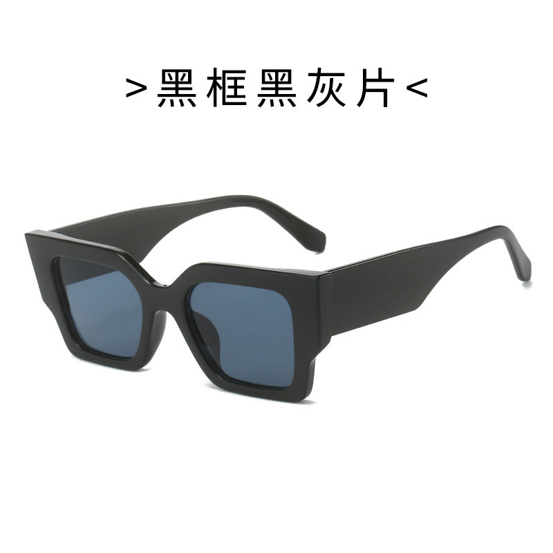 Damen Modische quadratische Sonnenbrille mit breitem Rahmen und UV-Schutz Karnz