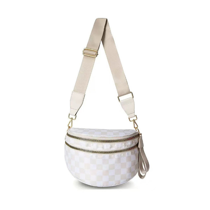 Damen Modulare Schultertasche mit robustem Doppelreißverschluss und verstellbarem Trageriemen Karnz