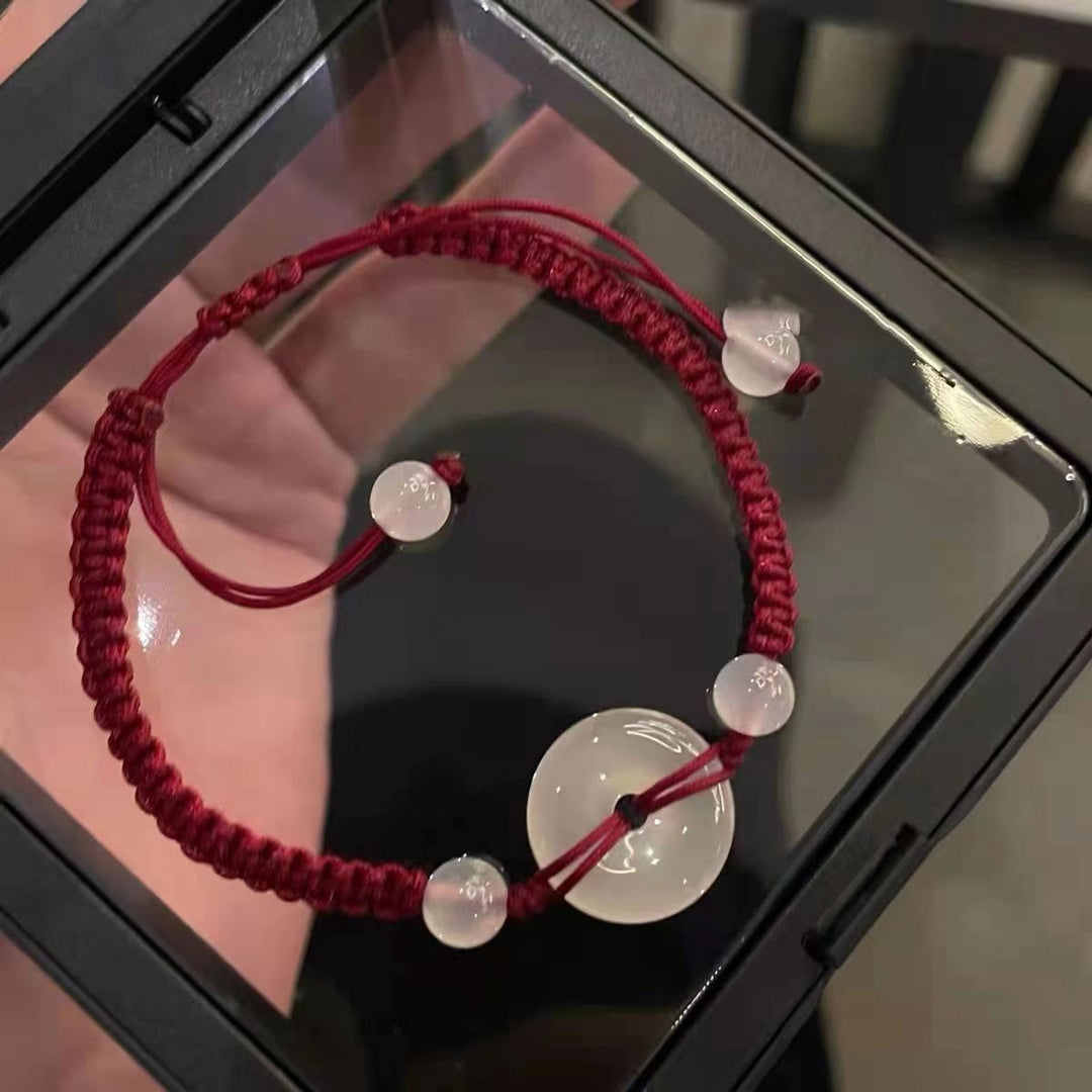 Verstellbares Edelstein-Macrame-Armband Karnz