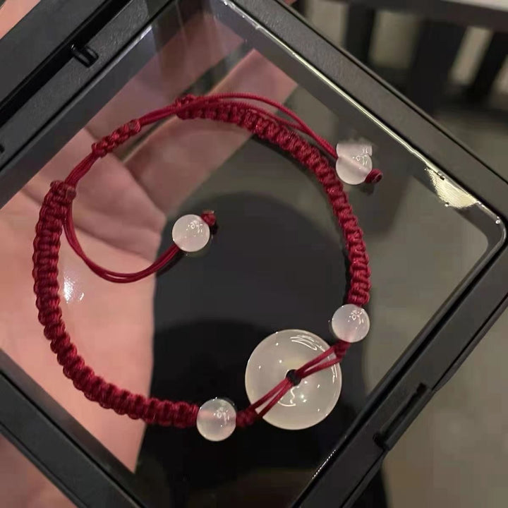 Verstellbares Edelstein-Macrame-Armband Karnz