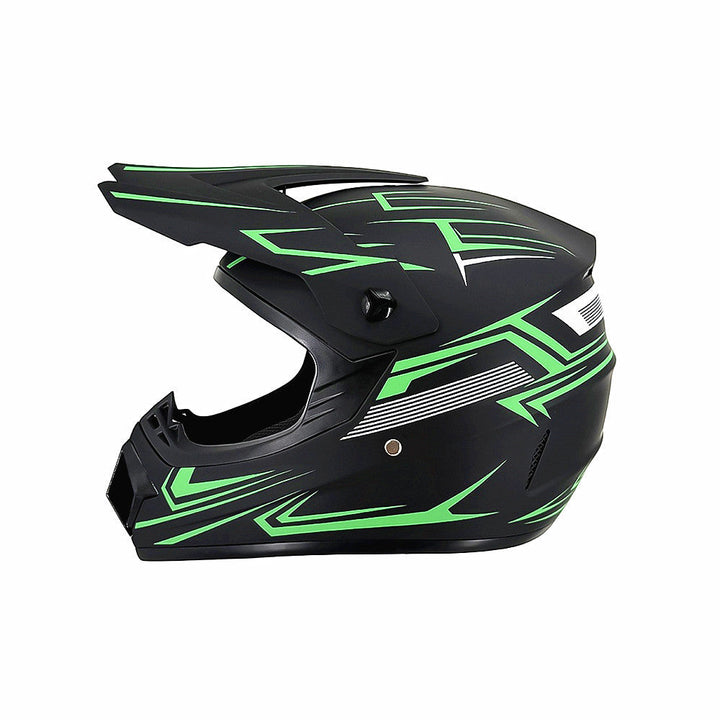 Vollgesicht-Motocross-Helm mit verlängertem Visier und verstärktem Kinnschutz Karnz