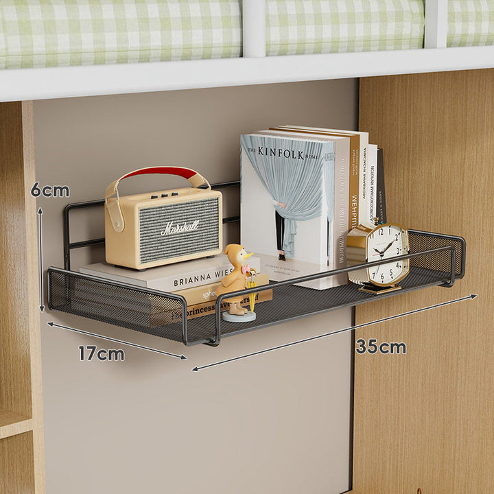Niedrigprofiliertes Mesh-Unter-Schienen-Organizer-Regal für Bettgestelle und Etagenbett-Schienen