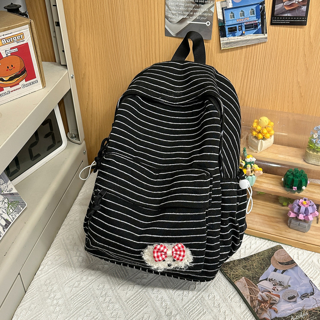 Gestreifter Gemütlicher Stoff Rucksack Karnz