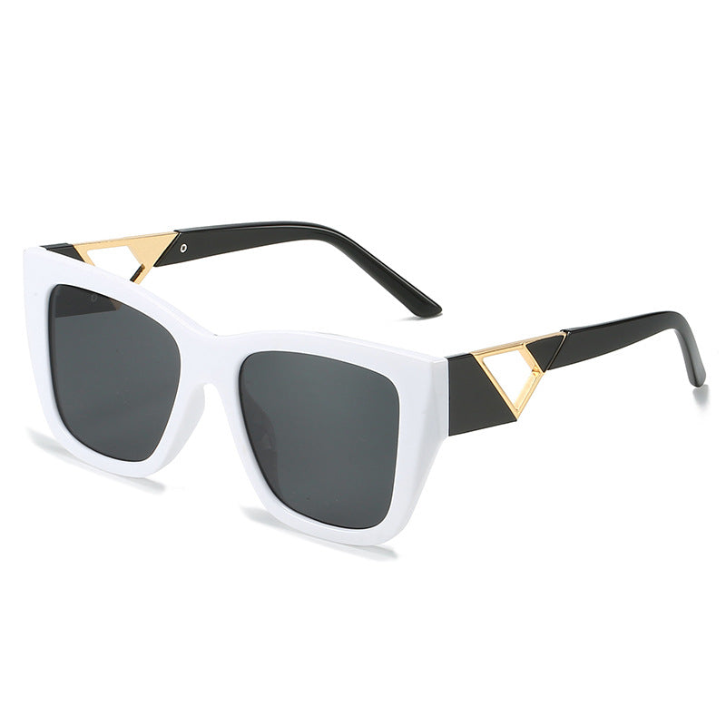 Damen Oversized Sonnenbrille mit modernem Geometrischen Design und elegantem Metallakzent Karnz