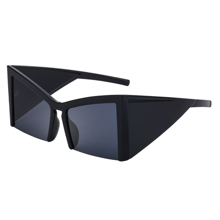 Damen futuristische Sonnenbrille mit markantem Winkelrahmen Karnz
