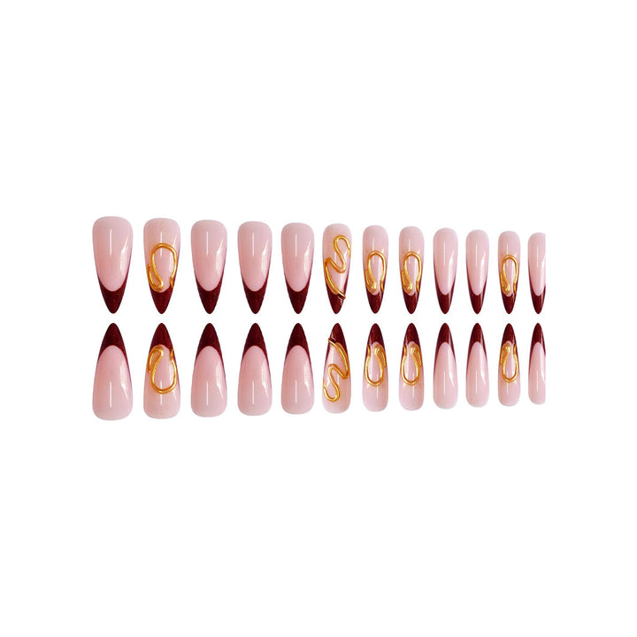 Künstlerisches Stiletto Press-On Nageldesign Karnz