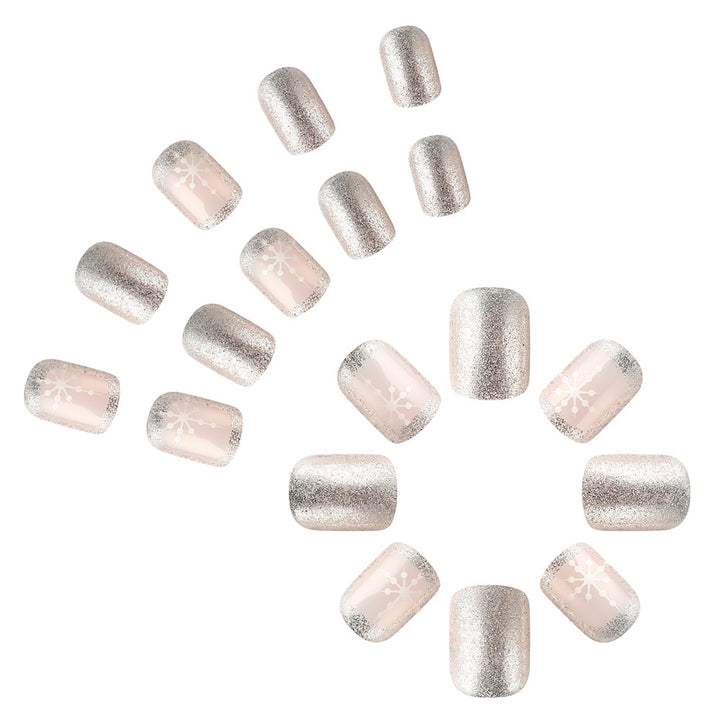 Glitzerndes Schneeflocken-Nagelkunst-Set Karnz
