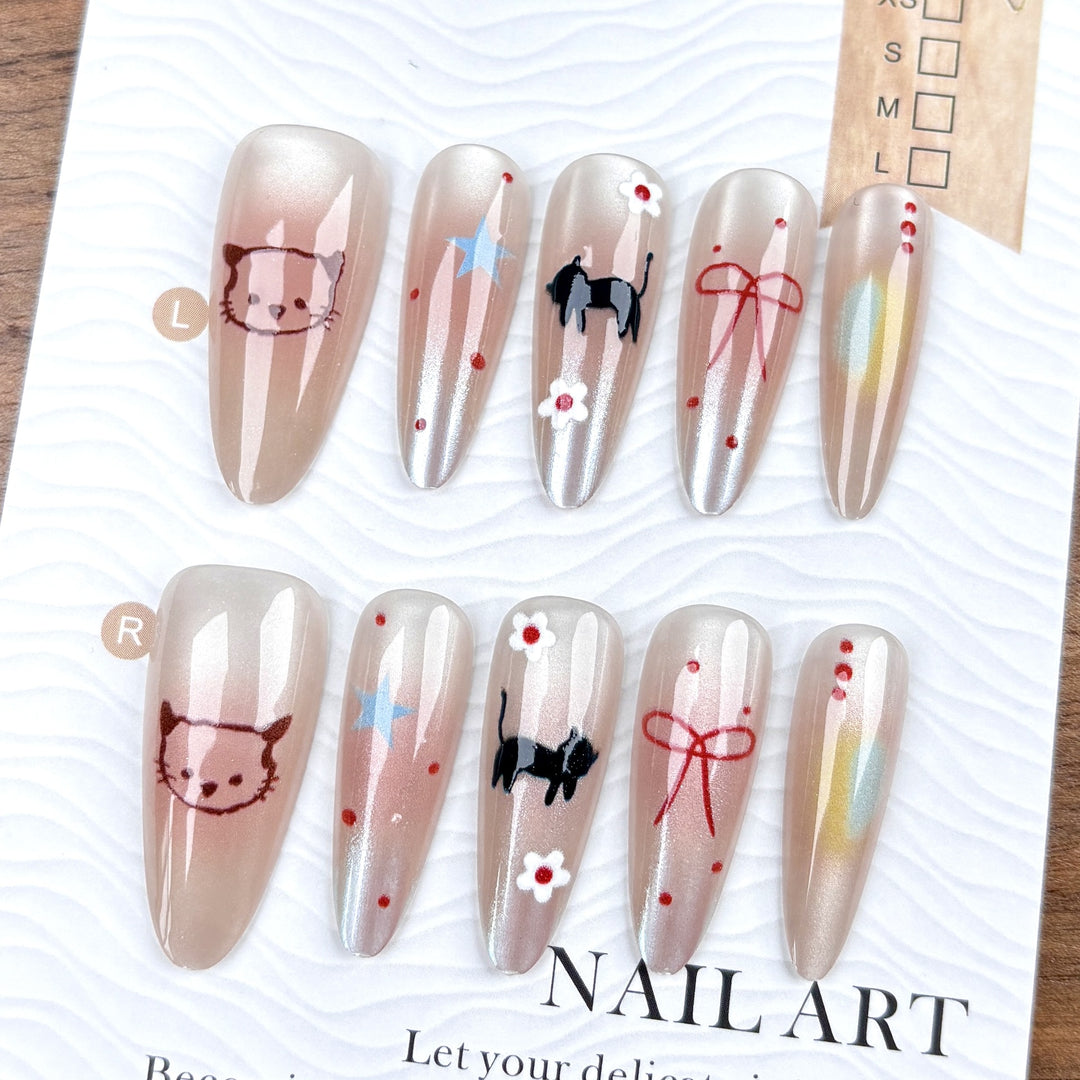 Künstlerisch inspiriertes Charakter-Themen Press-On Nagelkunst Set