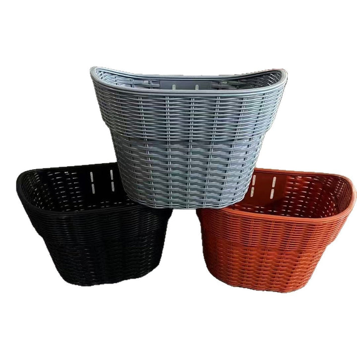 gewebter Rattan-Stil PVC Fahrrad-Frontkorb mit Schnellverschluss-Montage Karnz