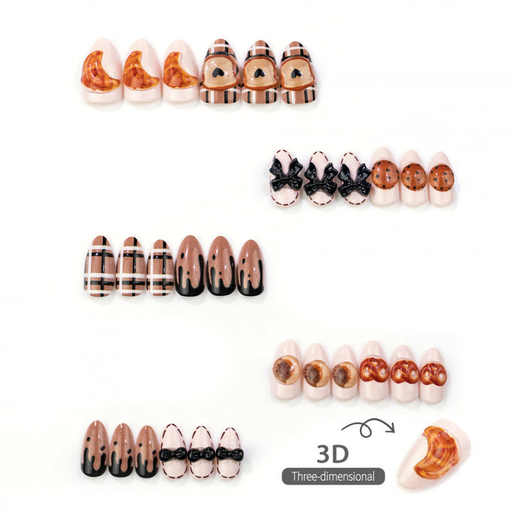 Gourmet Dessert-Themed Press-On Nail Art Set