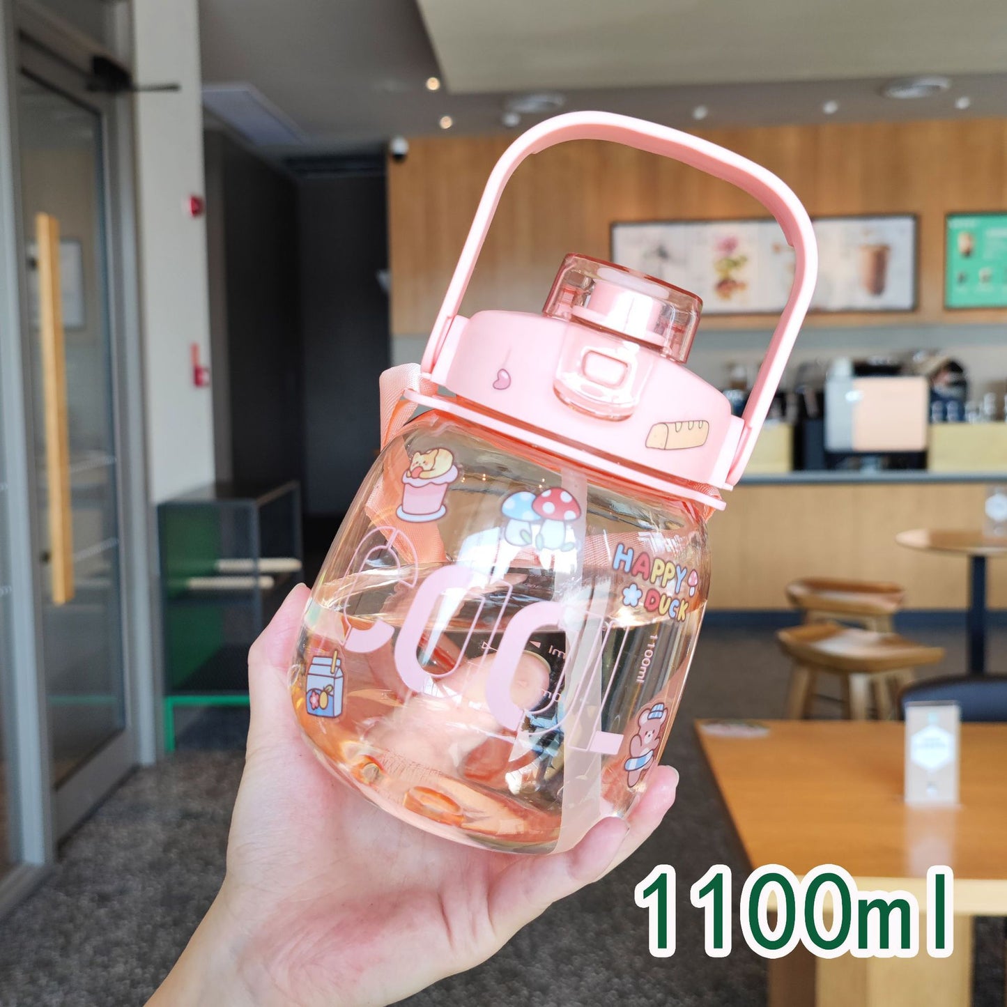 Damen farbenfrohe und auslaufsichere Trinkflasche mit ergonomischem Tragegriff Karnz
