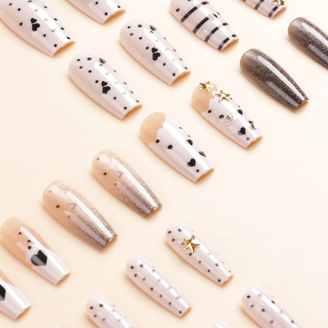 Mit Strass verziert, Press-On Nagelset Karnz