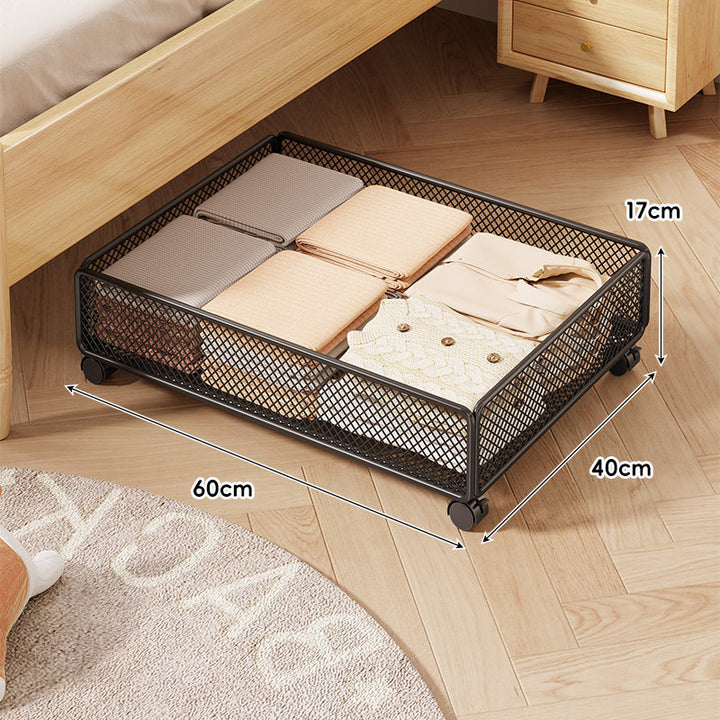 Unter-Bett Rollendes Mesh Lagerdrawer mit verriegelbaren Rollen