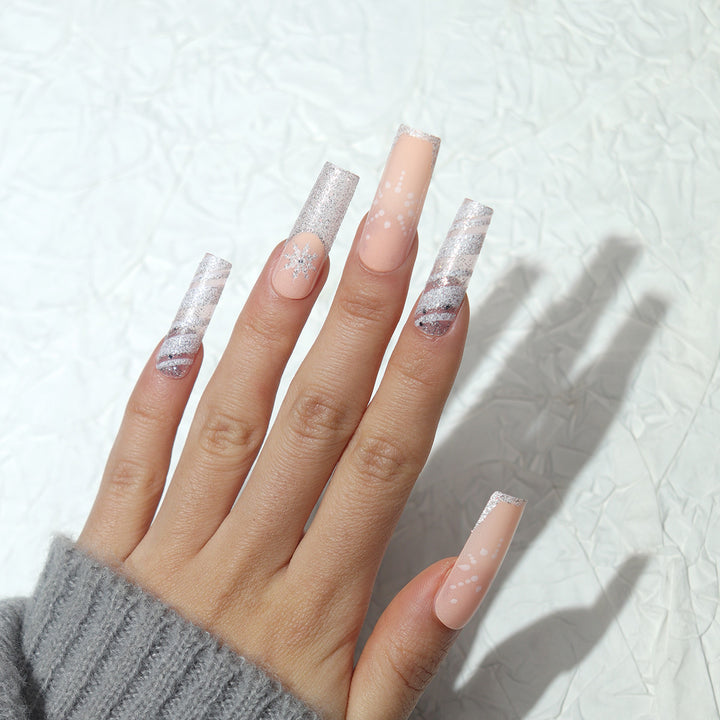 Elegante Lange Press-On Nail Art Karnz