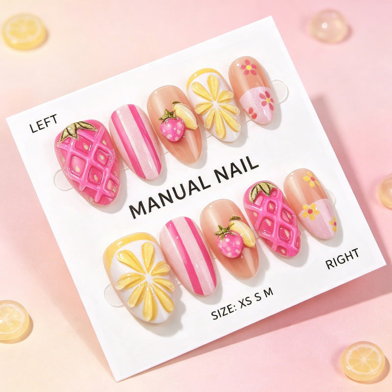 Kreatives von Früchten inspiriertes Press-On Nagelkunstset