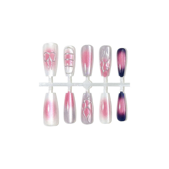 Dekorativen Druck-Nagelset mit Ombre- und Glitzereffekten