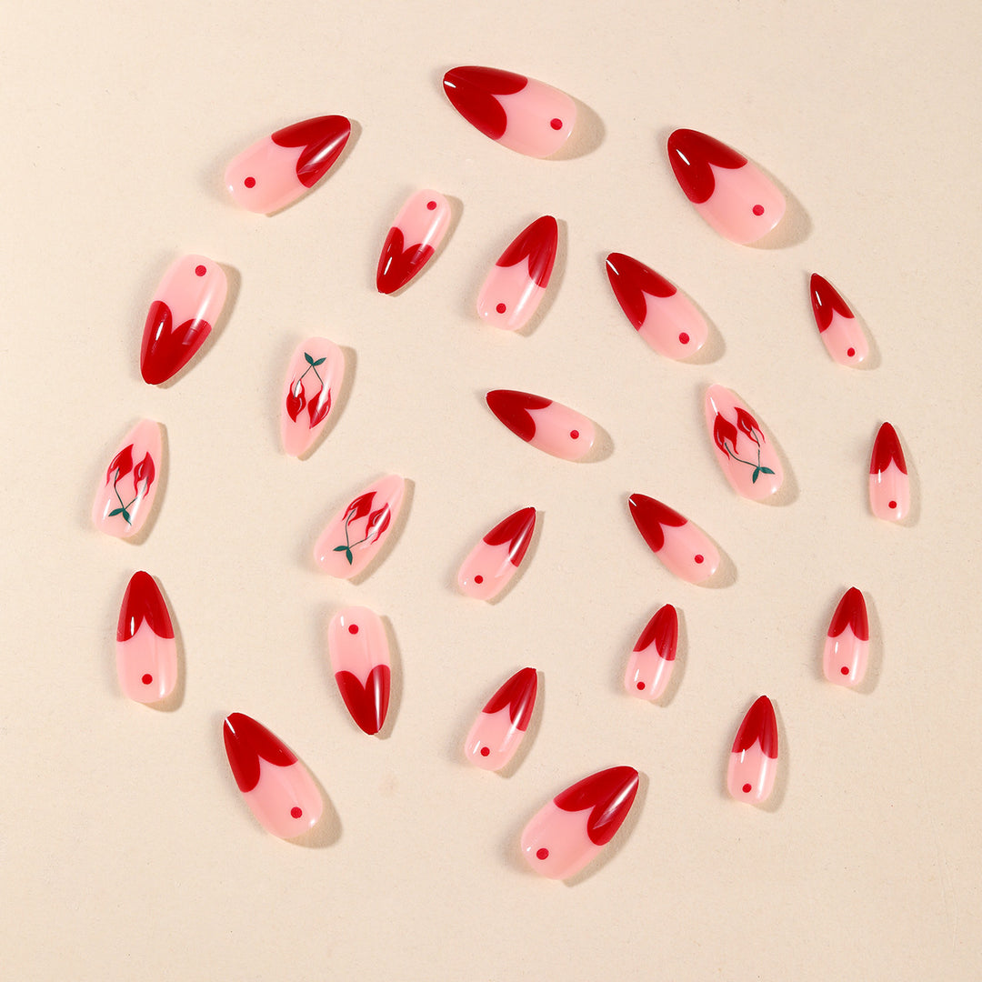 Blumen Herzförmiges Nagelkunst Set Karnz