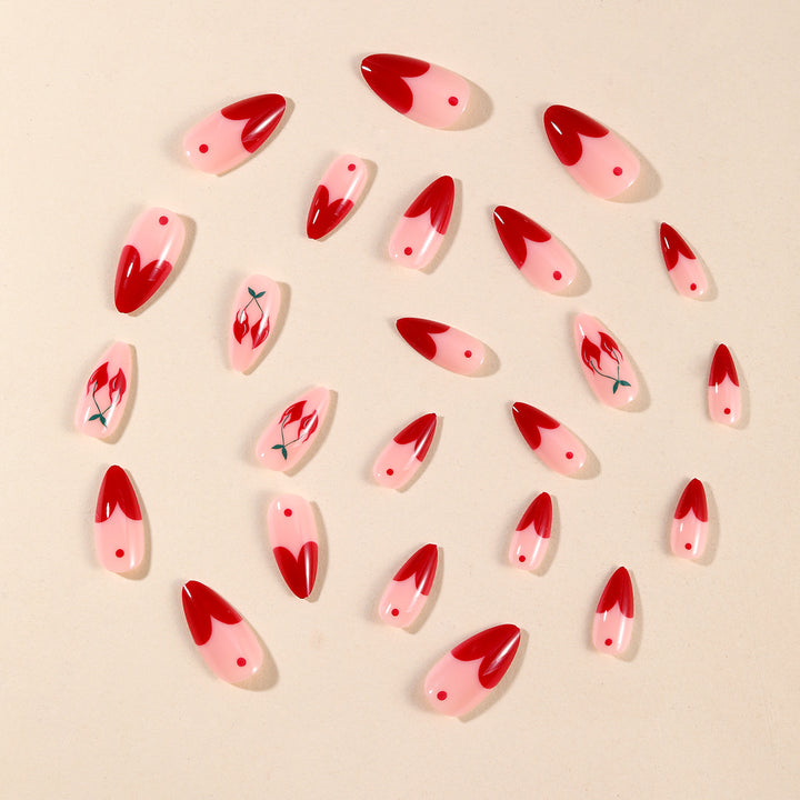 Blumen Herzförmiges Nagelkunst Set Karnz