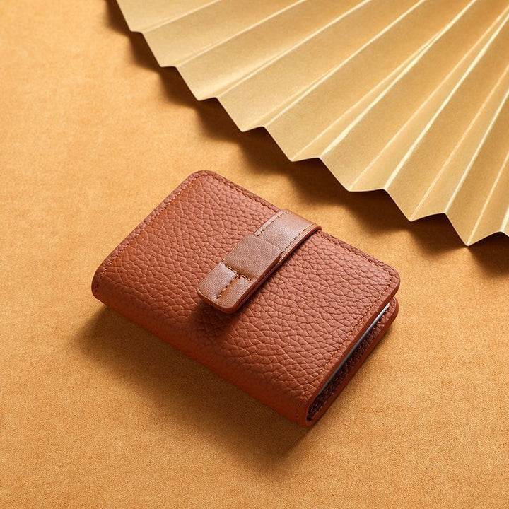 Texturiertes Leder-Kartenhalter-Wallet Karnz