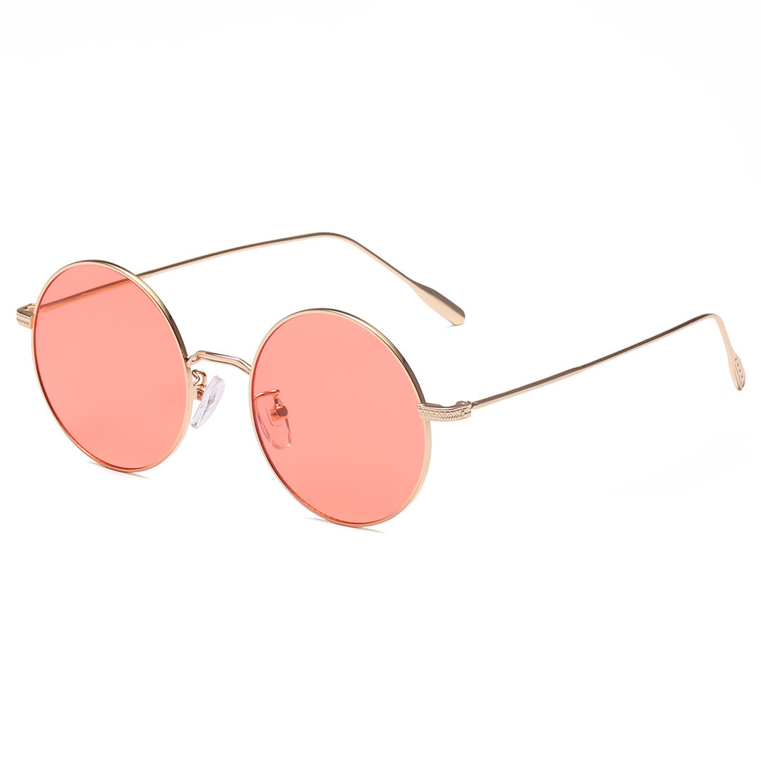 Damen runde Sonnenbrille mit elegantem Metallrahmen und polarisierten Gläsern Karnz
