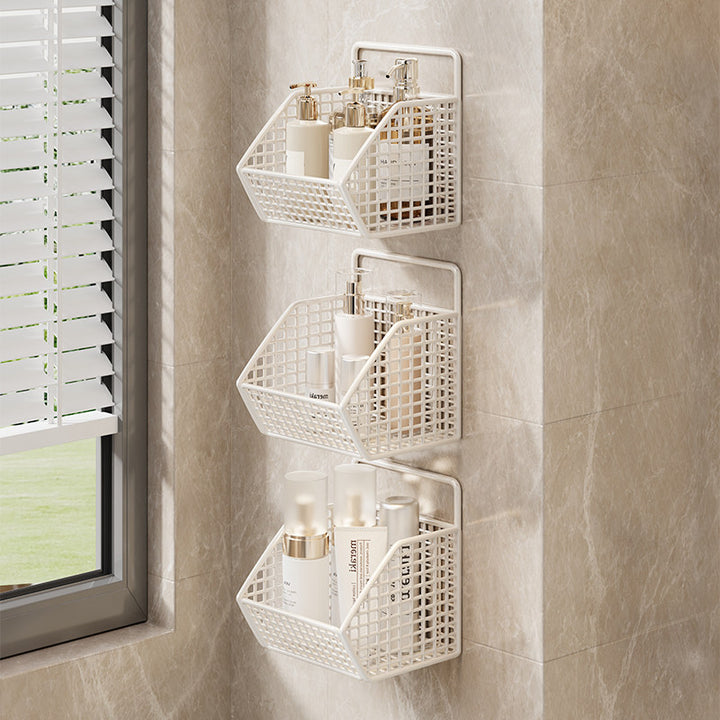 Wandmontierter Dual-Tier Gitter-Mesh Badezimmer Duschcaddy mit abtropfbaren Körben