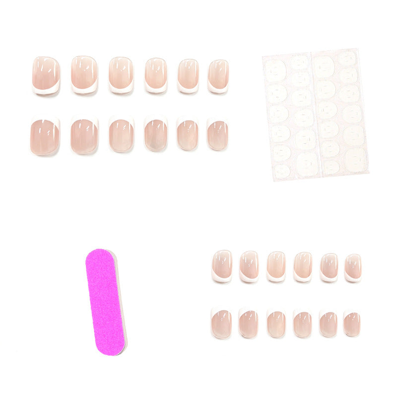 Elegantes French Tip Acrylnagel-Set Karnz