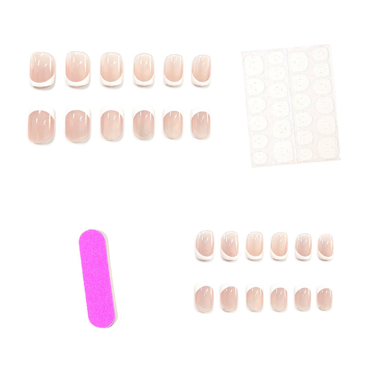 Elegantes French Tip Acrylnagel-Set Karnz