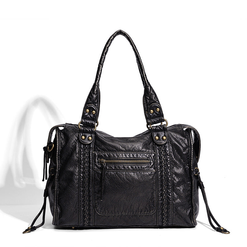 Distressed Leder Satchel Tasche Karnz