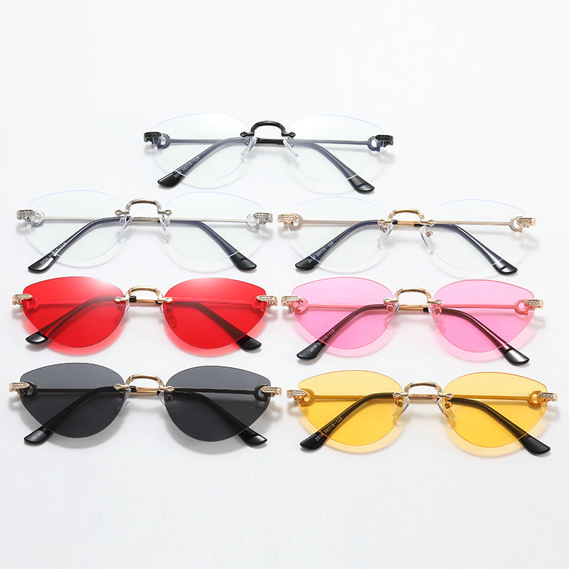 Damen Futuristische Halbrahmen Sonnenbrille Karnz
