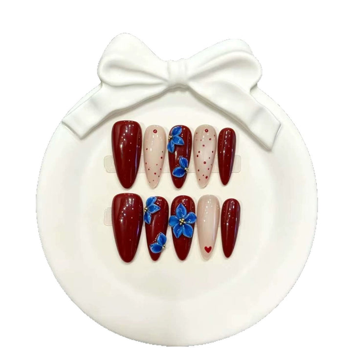 Elegantes florales Press-On-Nagelkunst-Set  1791773944