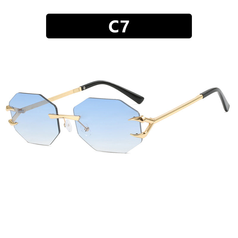 Damen geometrische Sonnenbrille mit modernem Metallrahmen Karnz