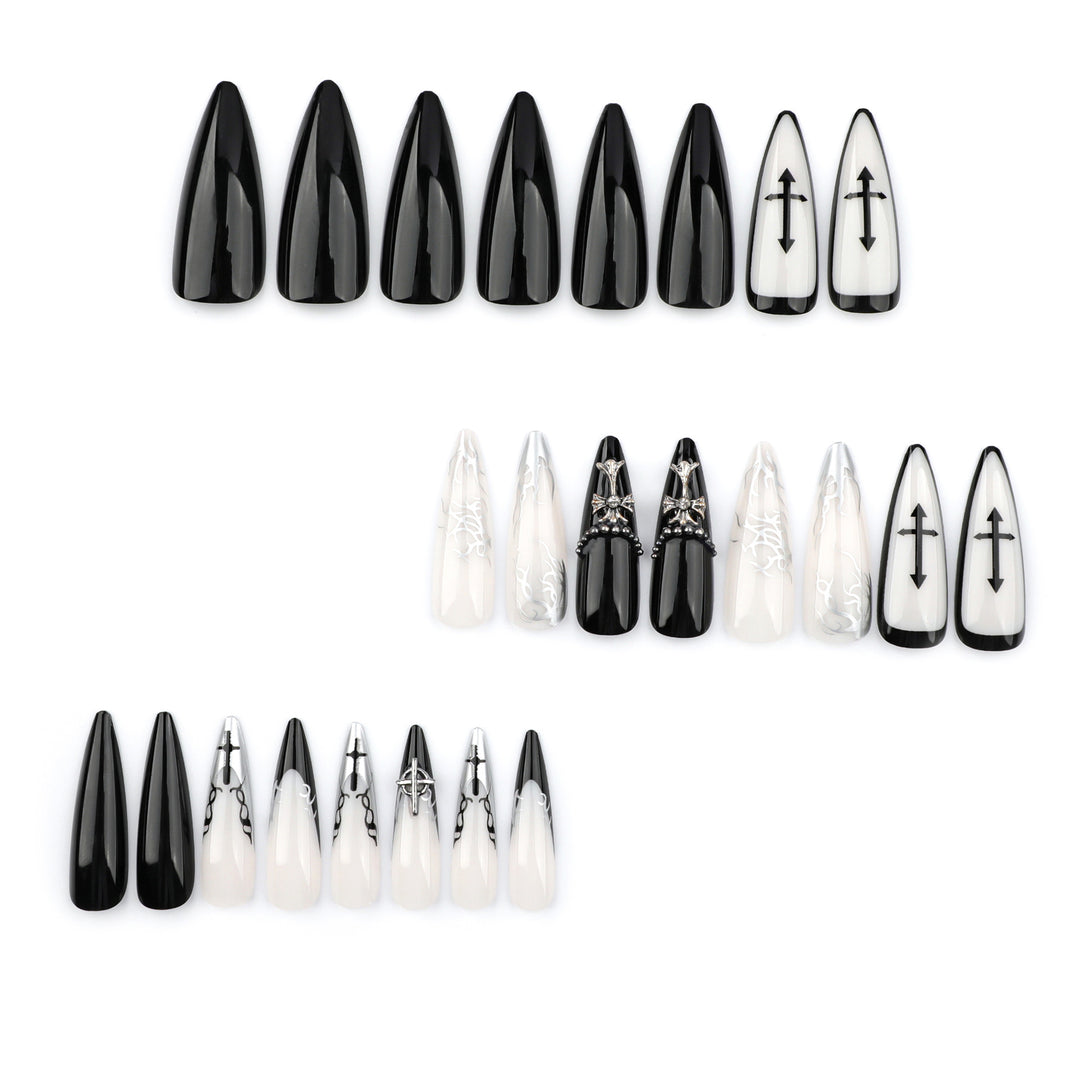 Kunstvolle Stiletto-Nägel mit einzigartigen 3D-Details und eleganten Akzenten Karnz